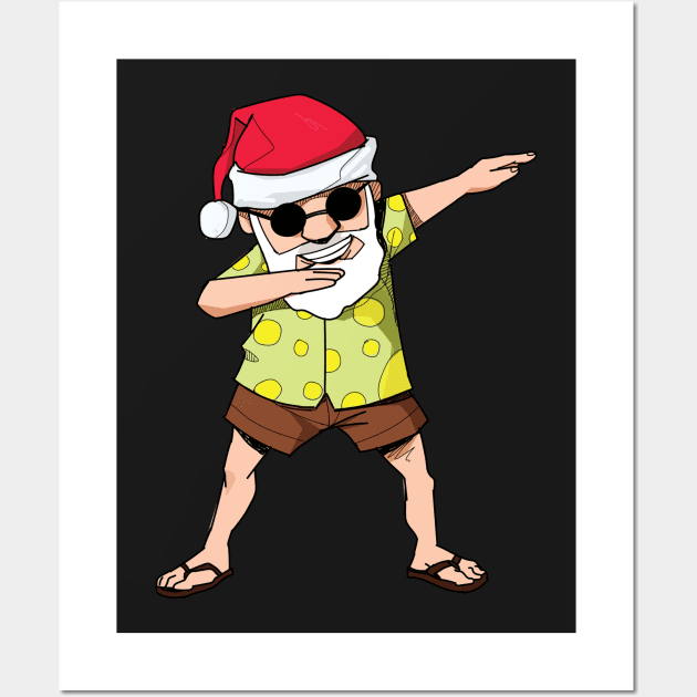 Dabbing Santa Claus - Funny Christmas Dab X-mas Gifts product Wall Art by theodoros20